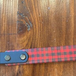 Red and Black Plaid Dog Collar. B5